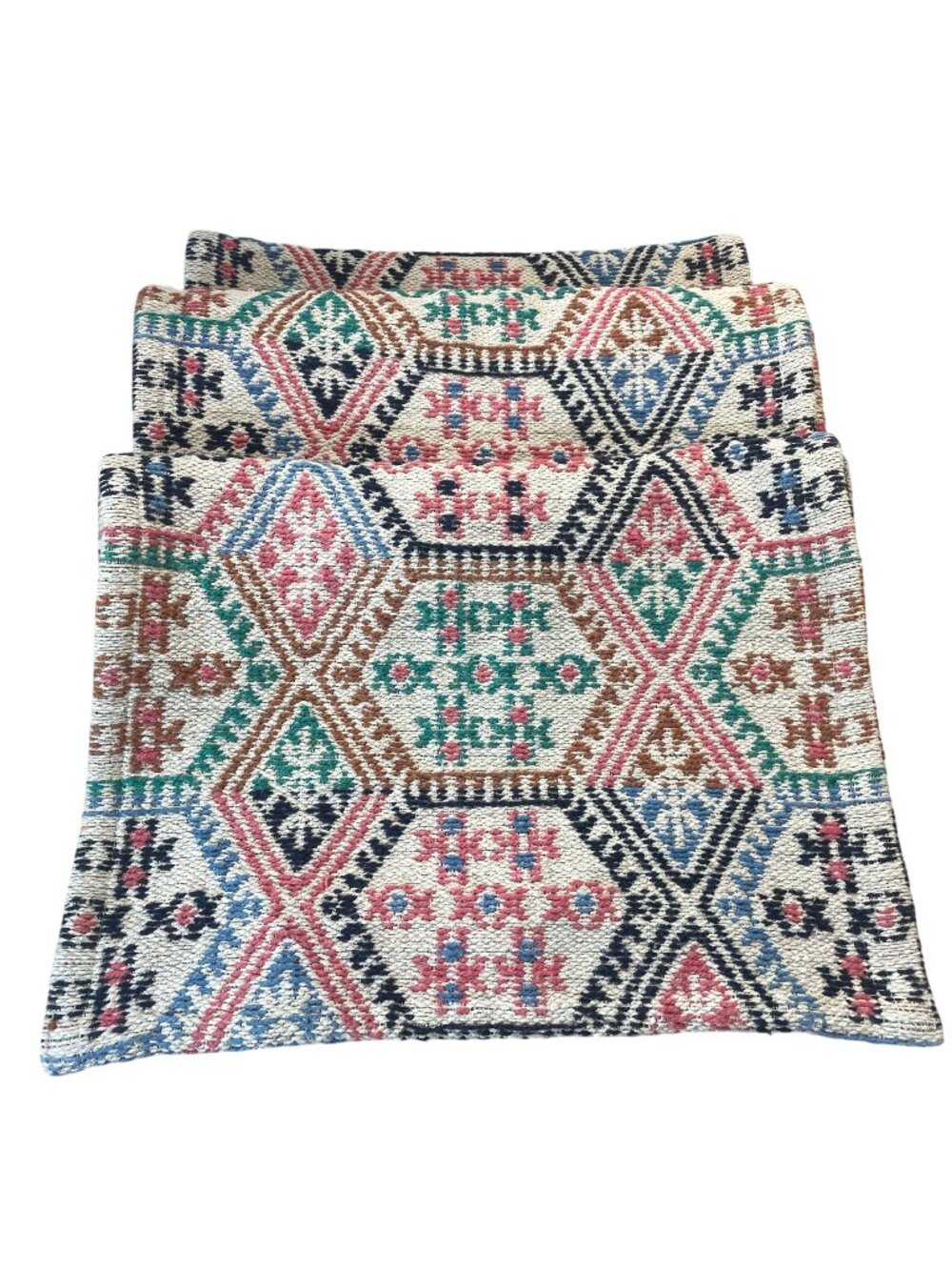Long Woven Kilim Table Runner Heavy Farmhouse Western Boho 69x12.25
